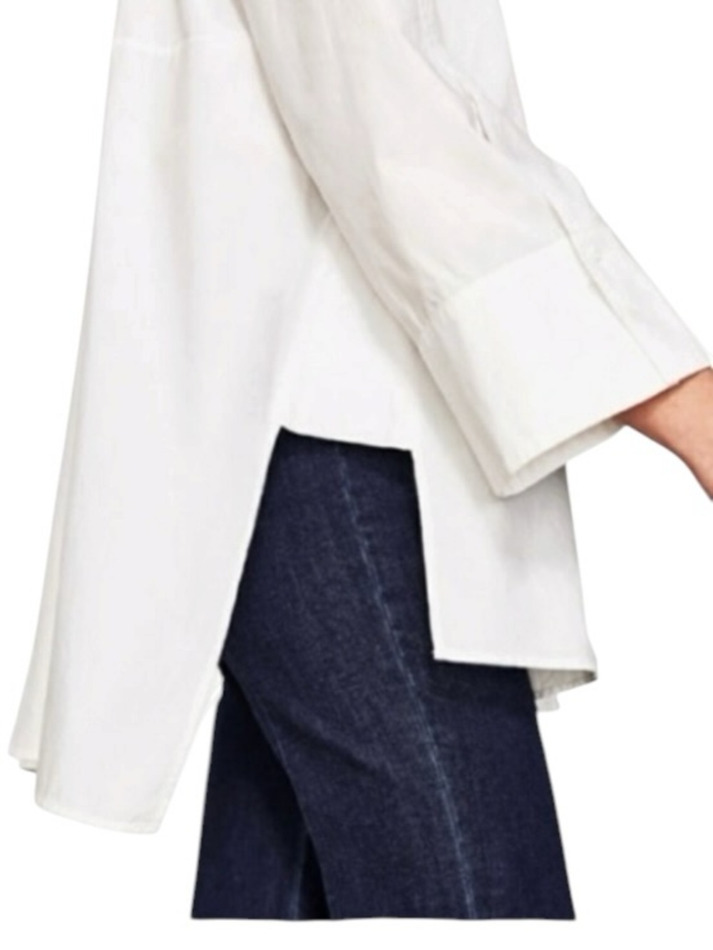 ZARA Jeweled Bug Blouse White Embroidered Oversized Smock Cotton Top Large NWT - Picture 4 of 10